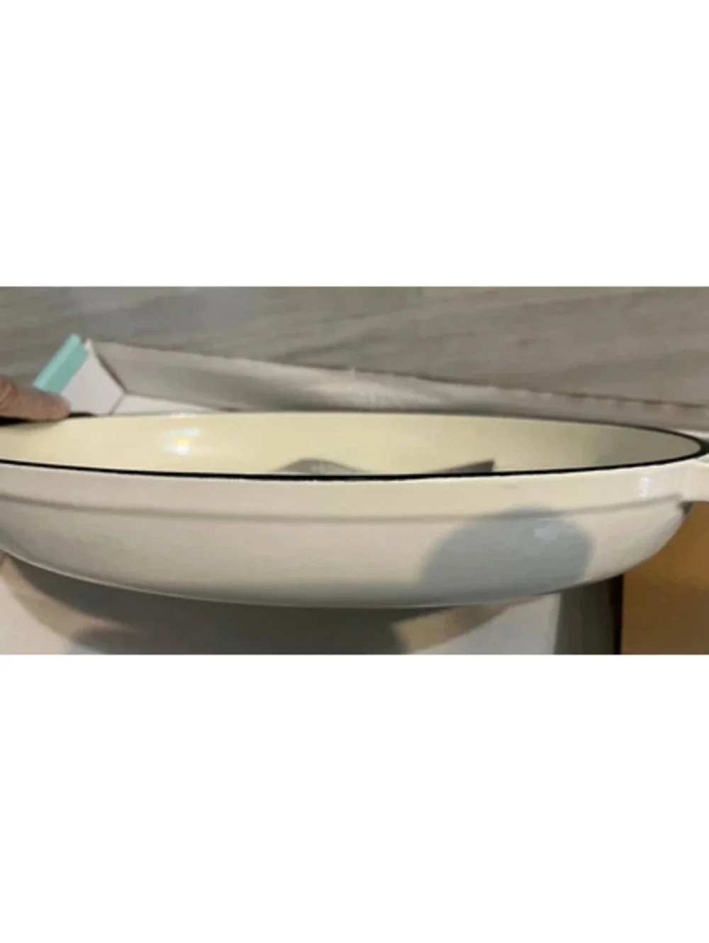3qt crofton cast iron oval roaster pan Dutch oven white